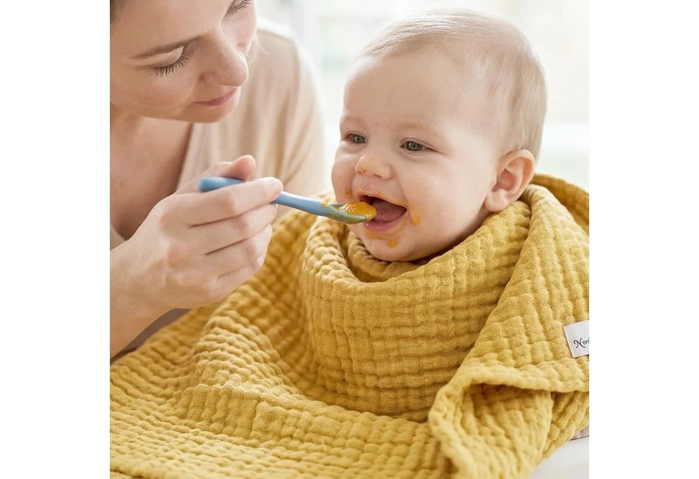 Nordic Coast Company Babydecke Musselin Currygelb Kuscheldecke - Bild 3