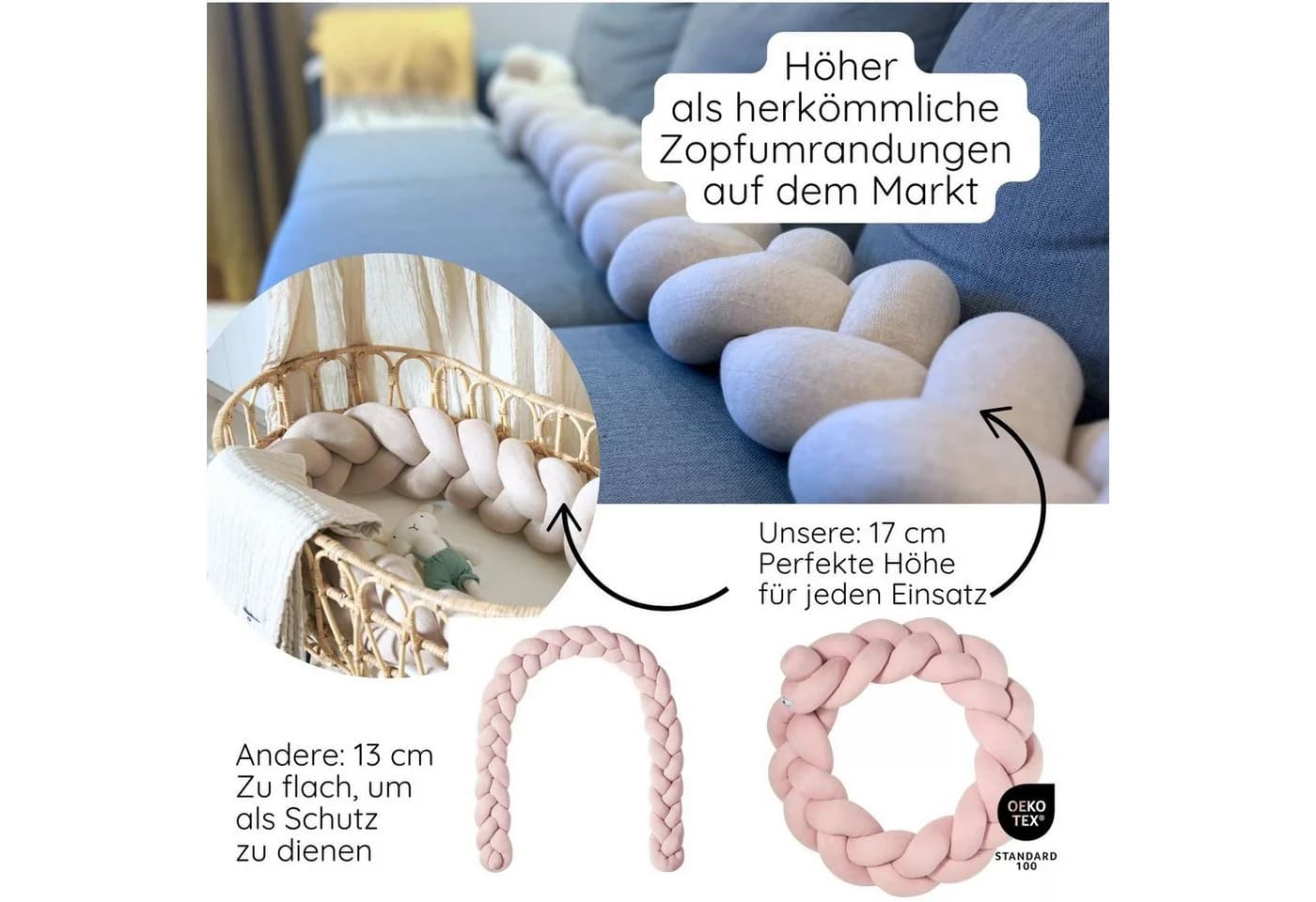 Nordic Coast Company Nestchenschlange XXL Bettschlange geflochten - Bild 4