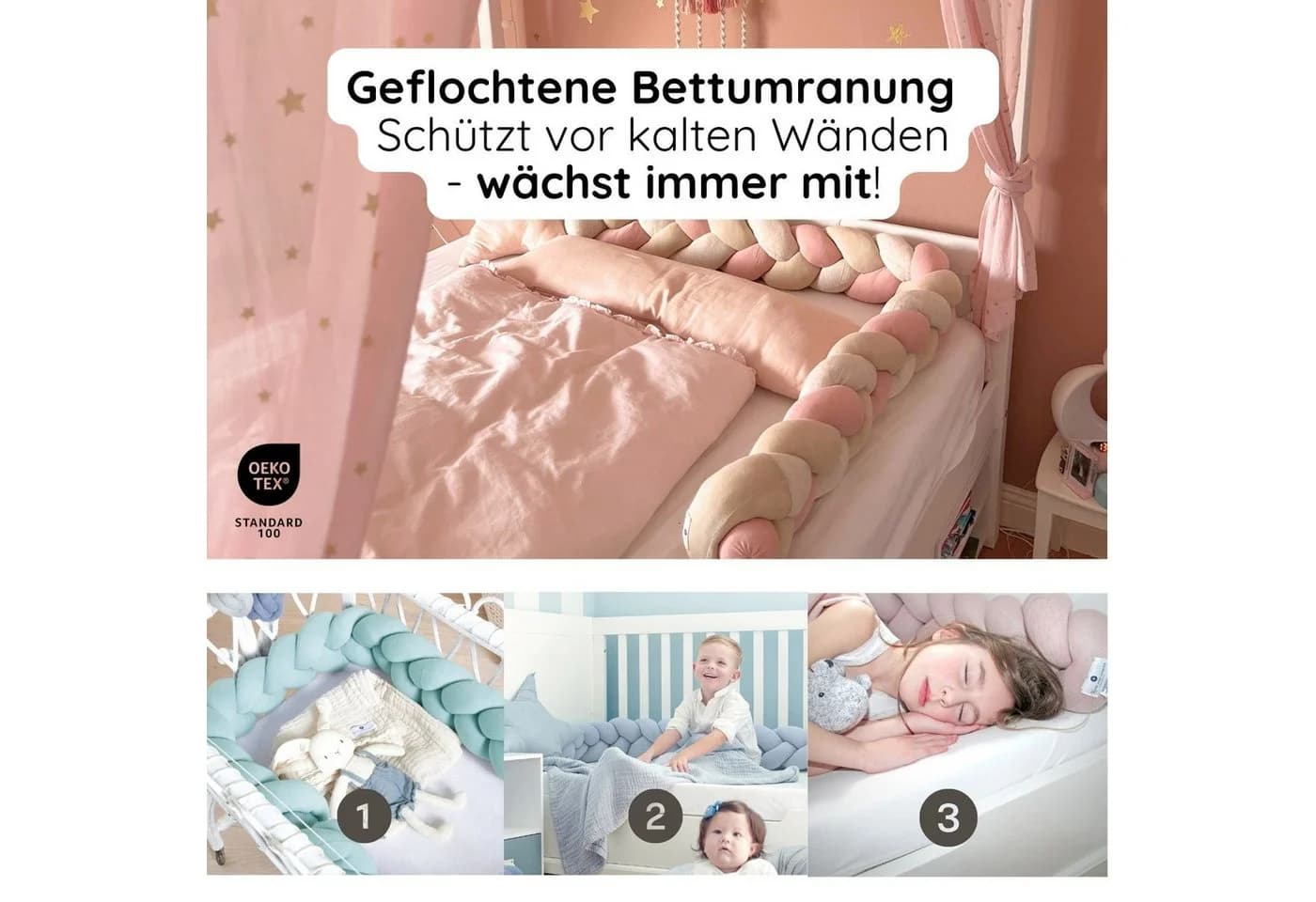 Nordic Coast Company Nestchenschlange XXL Bettschlange geflochten - Bild 5