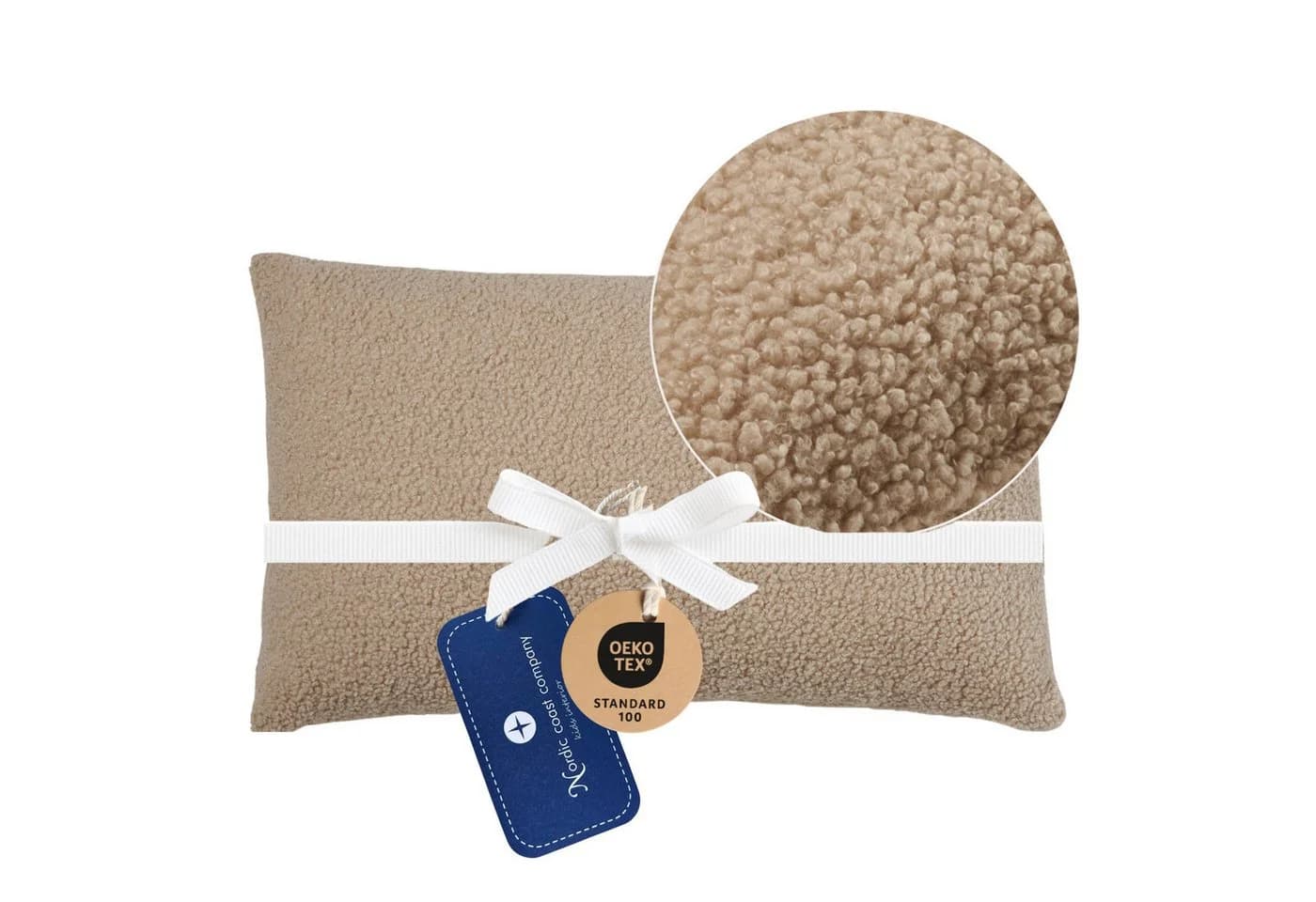 Nordic Coast Company Dekokissen Teddy Bouclé Beige/Braun - Bild 2
