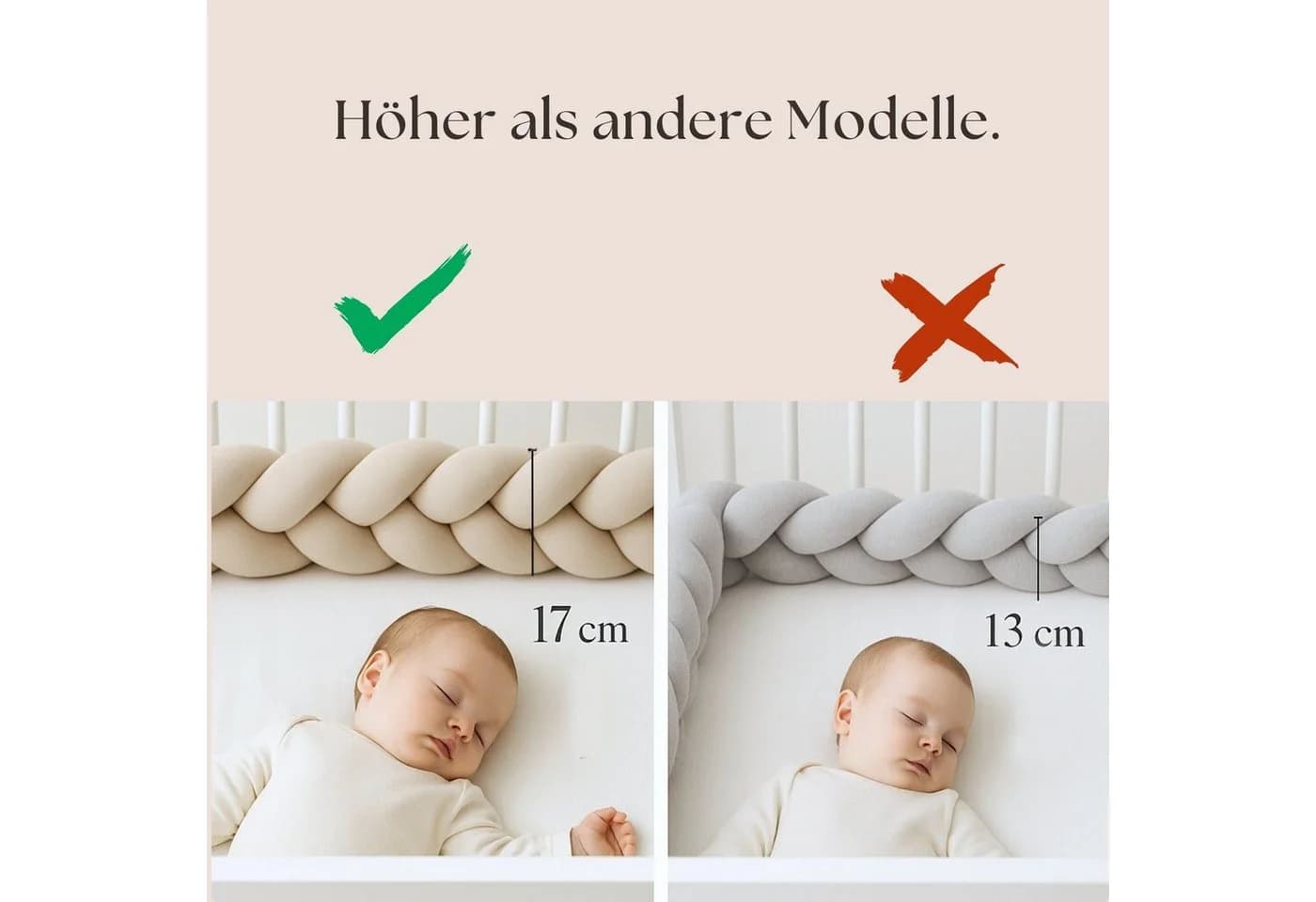 Nordic Coast Company Nestchenschlange XXL Bettschlange geflochten Grau - Bild 4