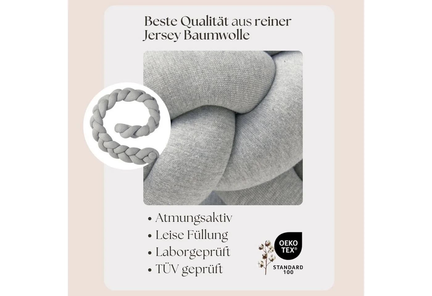 Nordic Coast Company Nestchenschlange XXL Bettschlange geflochten, Baby-Bettumrandung - Fallschutz - Bild 5