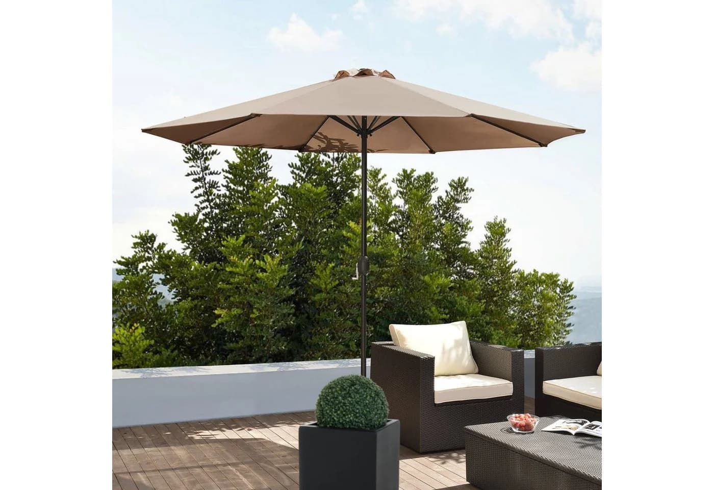casa.pro Sonnenschirm Budapest Kurbelschirm 300cm Beige