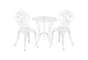 casa.pro Balkonset Wakefield 3-tlg. Bistro-Set Weiß Aluminium Bild 1