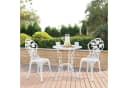 casa.pro Balkonset Wakefield 3-tlg. Bistro-Set Weiß Aluminium Bild 2