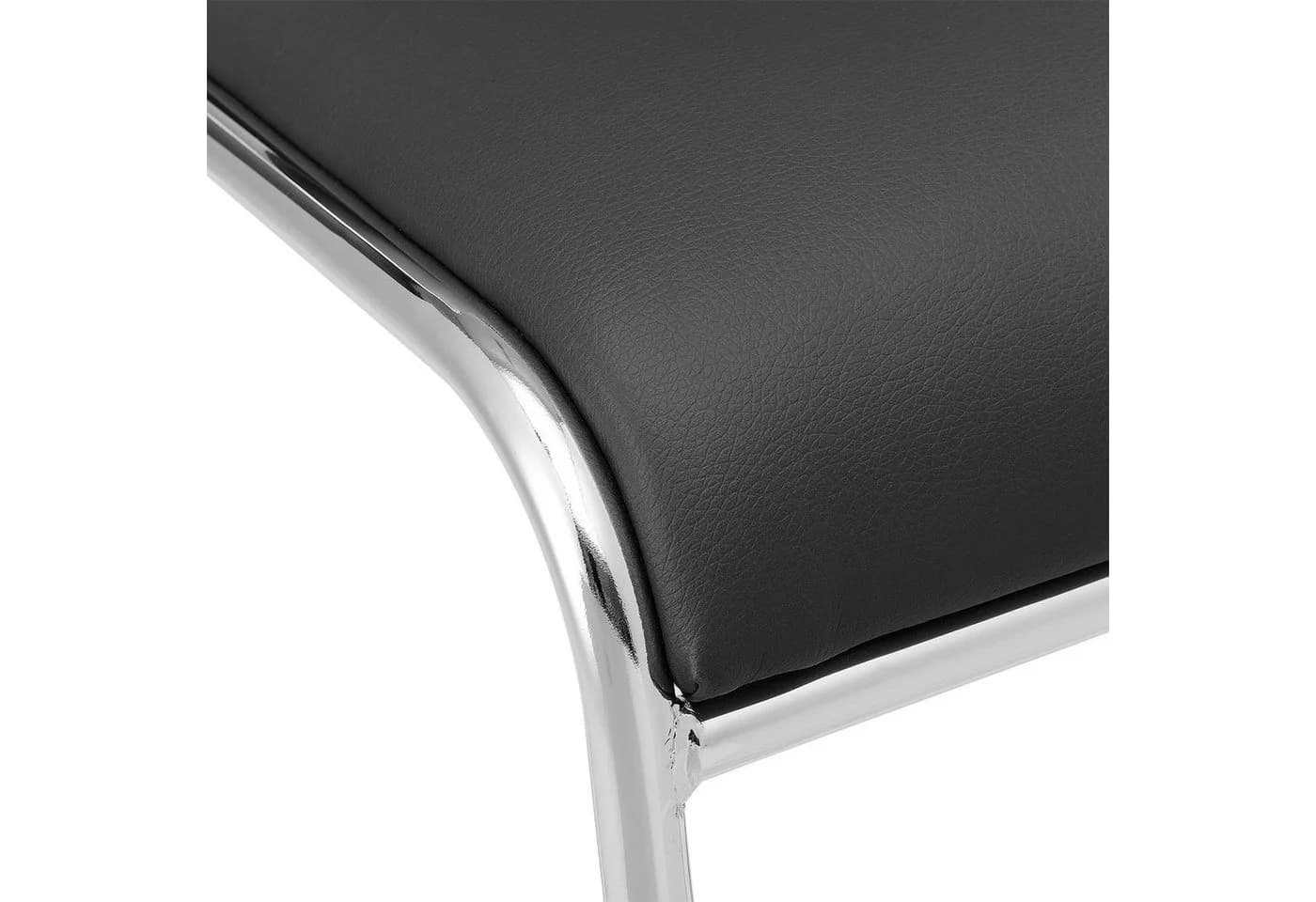 pro.tec Stapelstuhl Office 4er Set Schwarz Kunstleder - Bild 4
