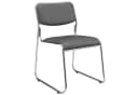 pro.tec Stapelstuhl Office 4er Set Grau Kunstleder Bild 1