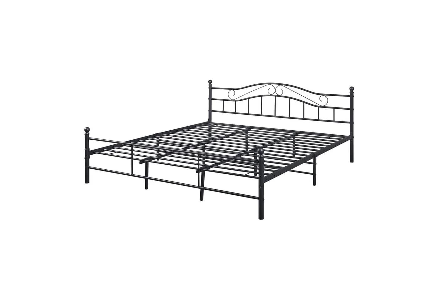 en.casa Metallbett Florenz 180x200cm Schwarz mit Lattenrost - Bild 3