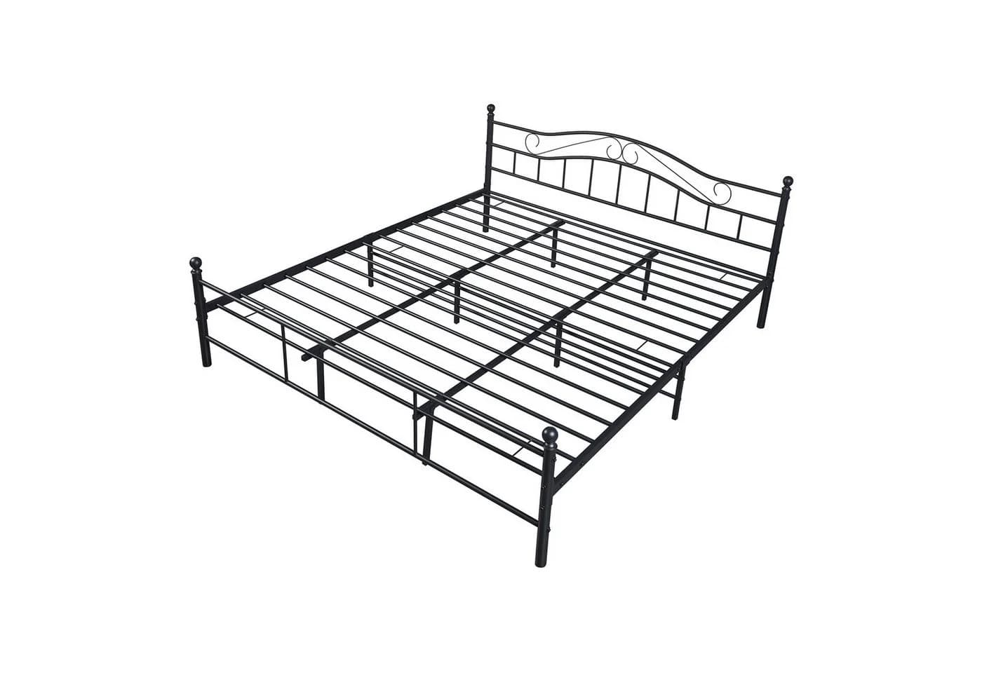 en.casa Metallbett Florenz 180x200cm Schwarz mit Lattenrost - Bild 5