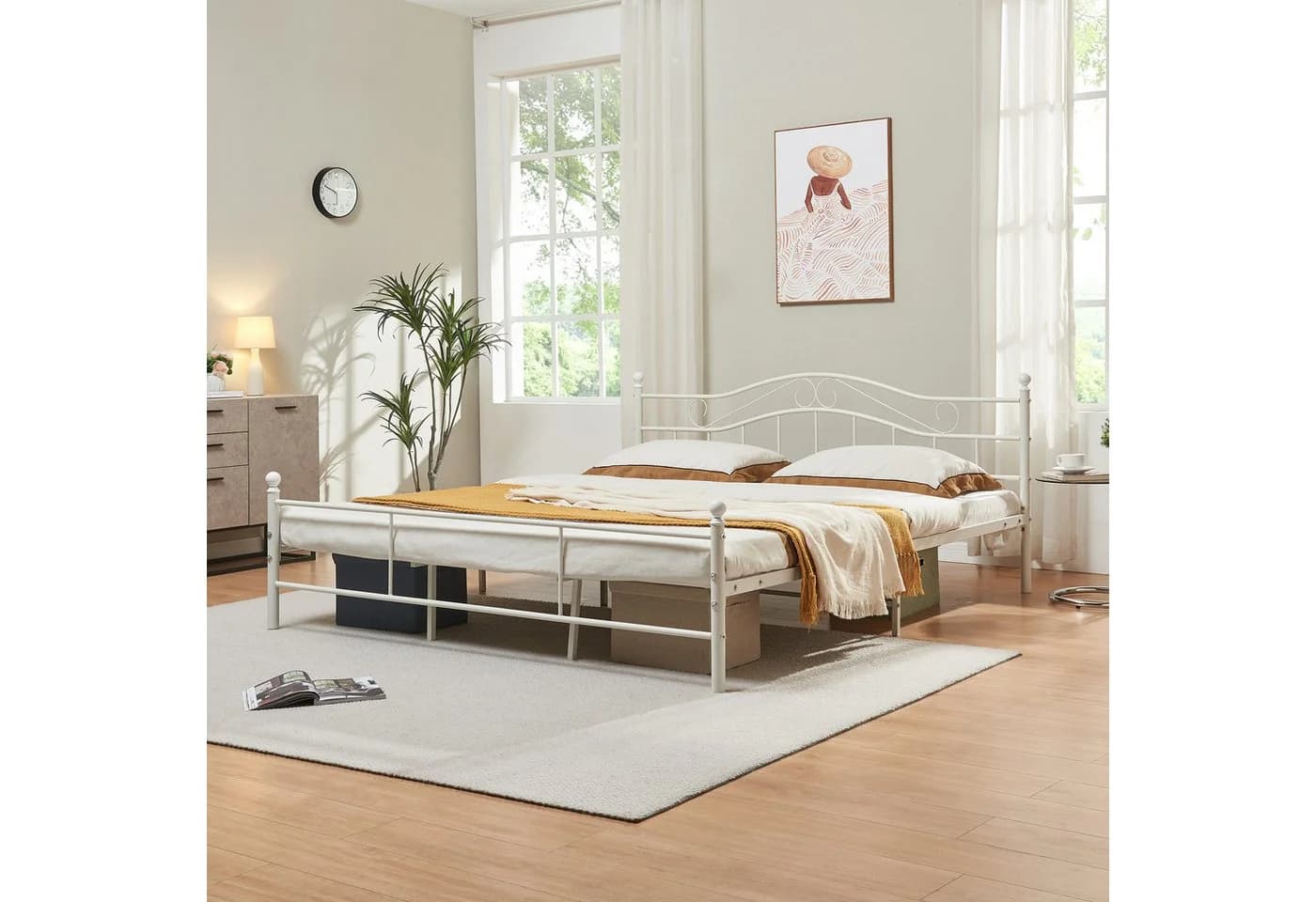 en.casa Metallbett »Florenz« 180x200cm Weiß - Bild 2
