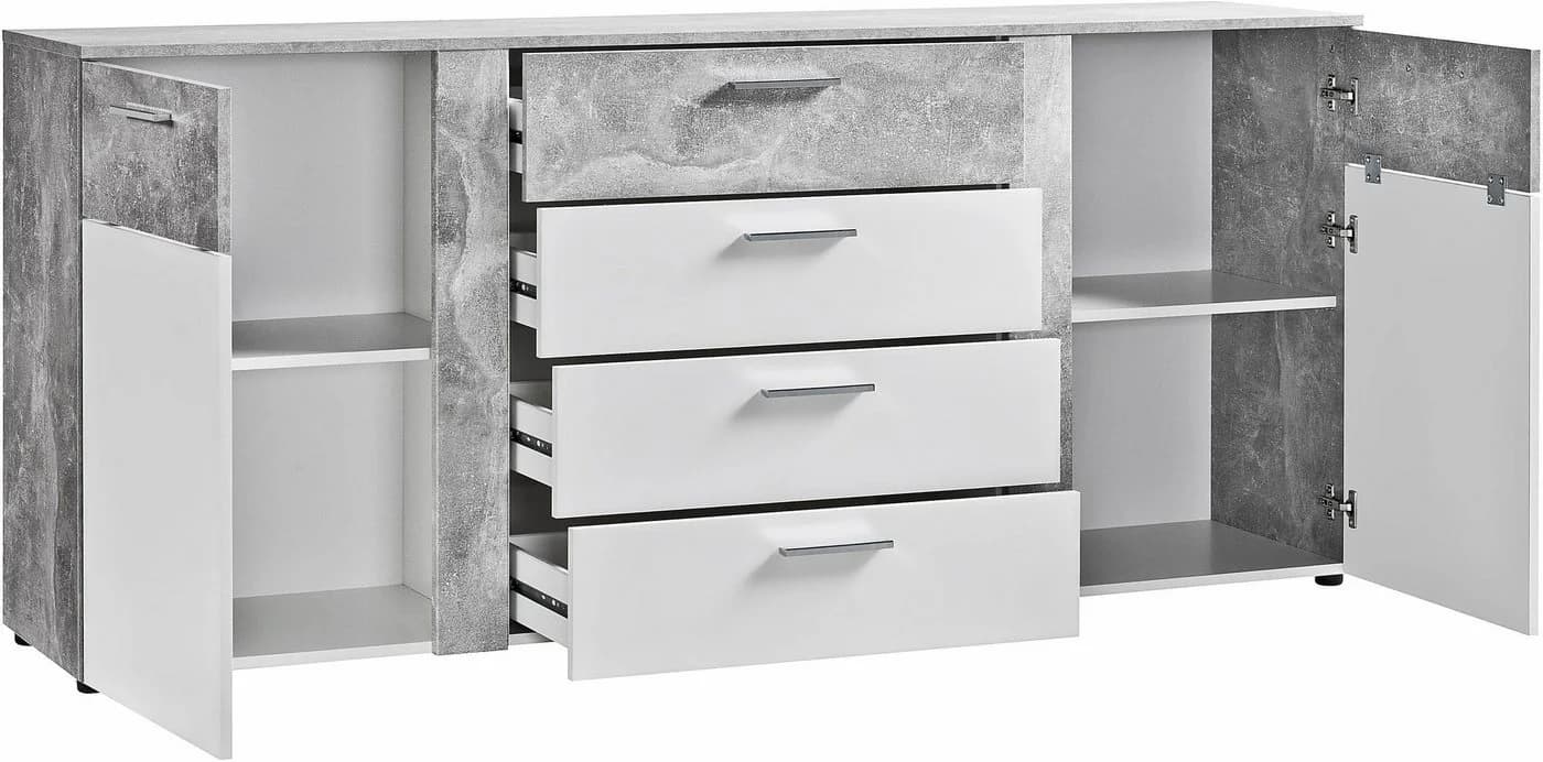PROCONTOUR Kommode Trenti Grau Weiß 4 Schubkästen - Bild 4