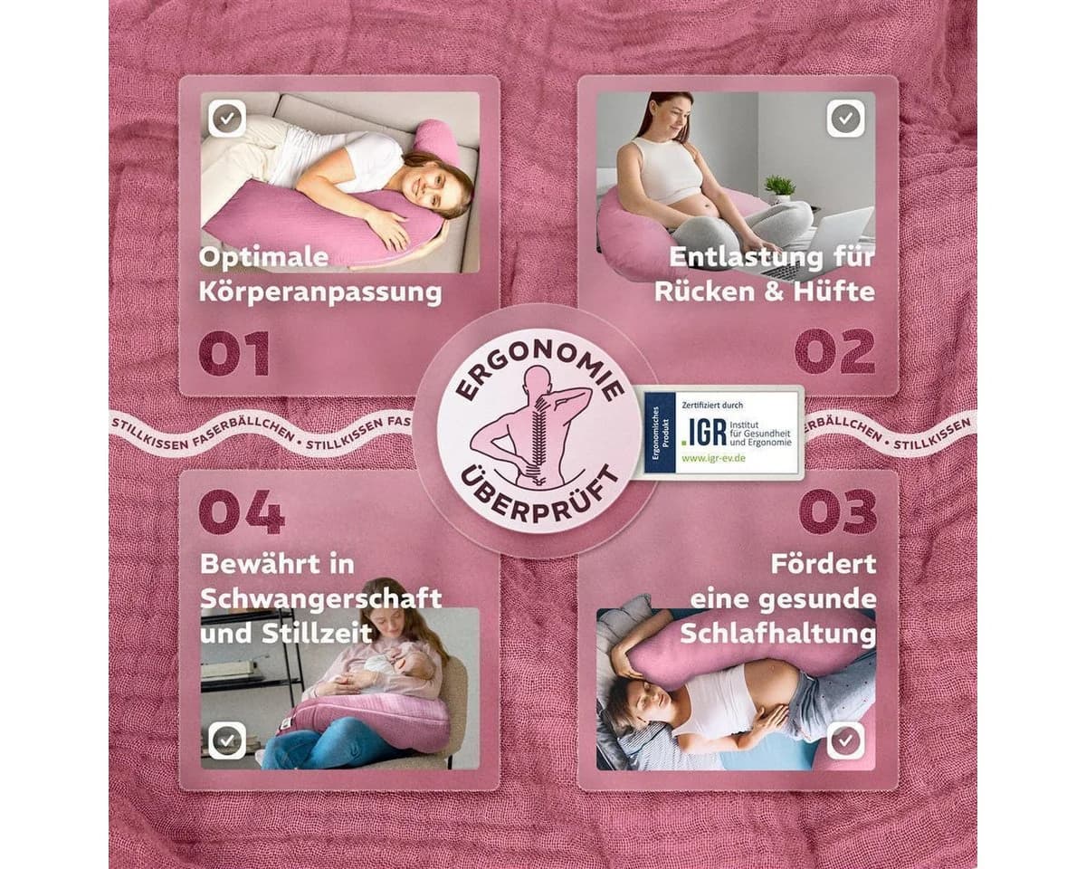 SEI Design Stillkissen XXL 190x30 cm Bio-Baumwoll-Musselin - Bild 5