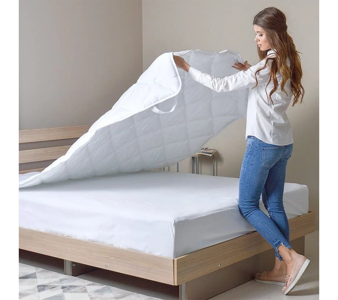 SEI Design Matratzenschoner Spannbettlaken Topper Weiß Soft - Bild 5