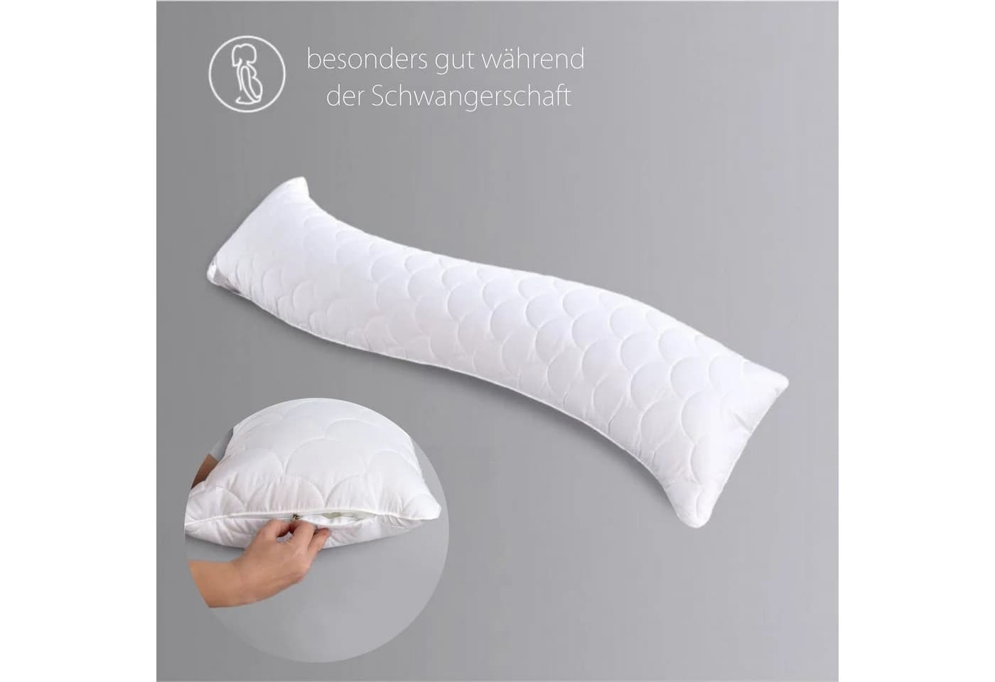 SEI Design Seitenschläferkissen WELLE S-Form 40x130 cm - Bild 5
