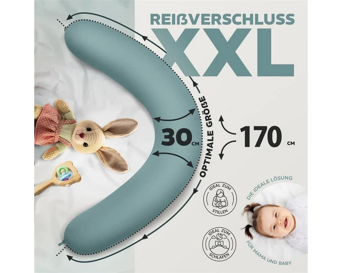 SEI Design Stillkissen 170x30 cm Ergonomisch Geprüft Mint - Bild 4