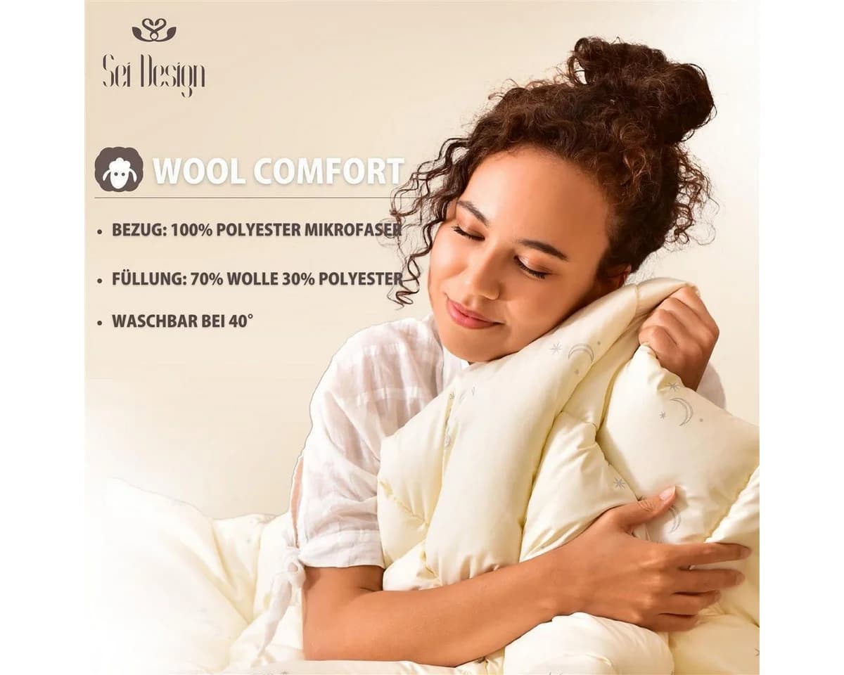 SEI Design Naturfaserbettdecke Wool Winter 155x220