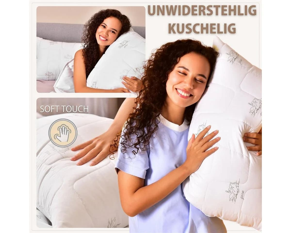 SEI Design Kopfkissen Mikrofaser Weiß Vegan Allergikerfreundlich - Bild 3