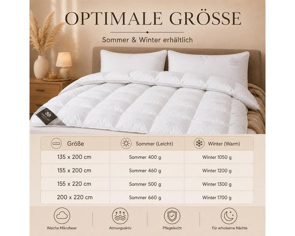 SEI Design Sommer Bettdecke Mikrofaser 155x220 cm Allergiker