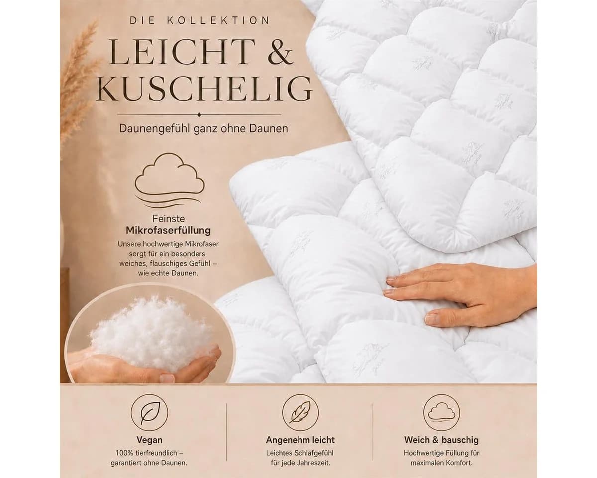 SEI Design Sommer Bettdecke Mikrofaser 155x220 cm Allergiker - Bild 4