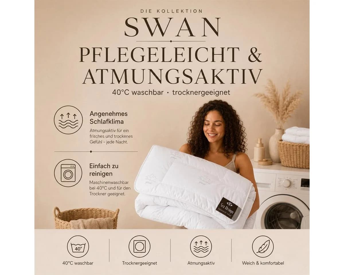 SEI Design Sommer Bettdecke Mikrofaser 155x220 cm Allergiker - Bild 5