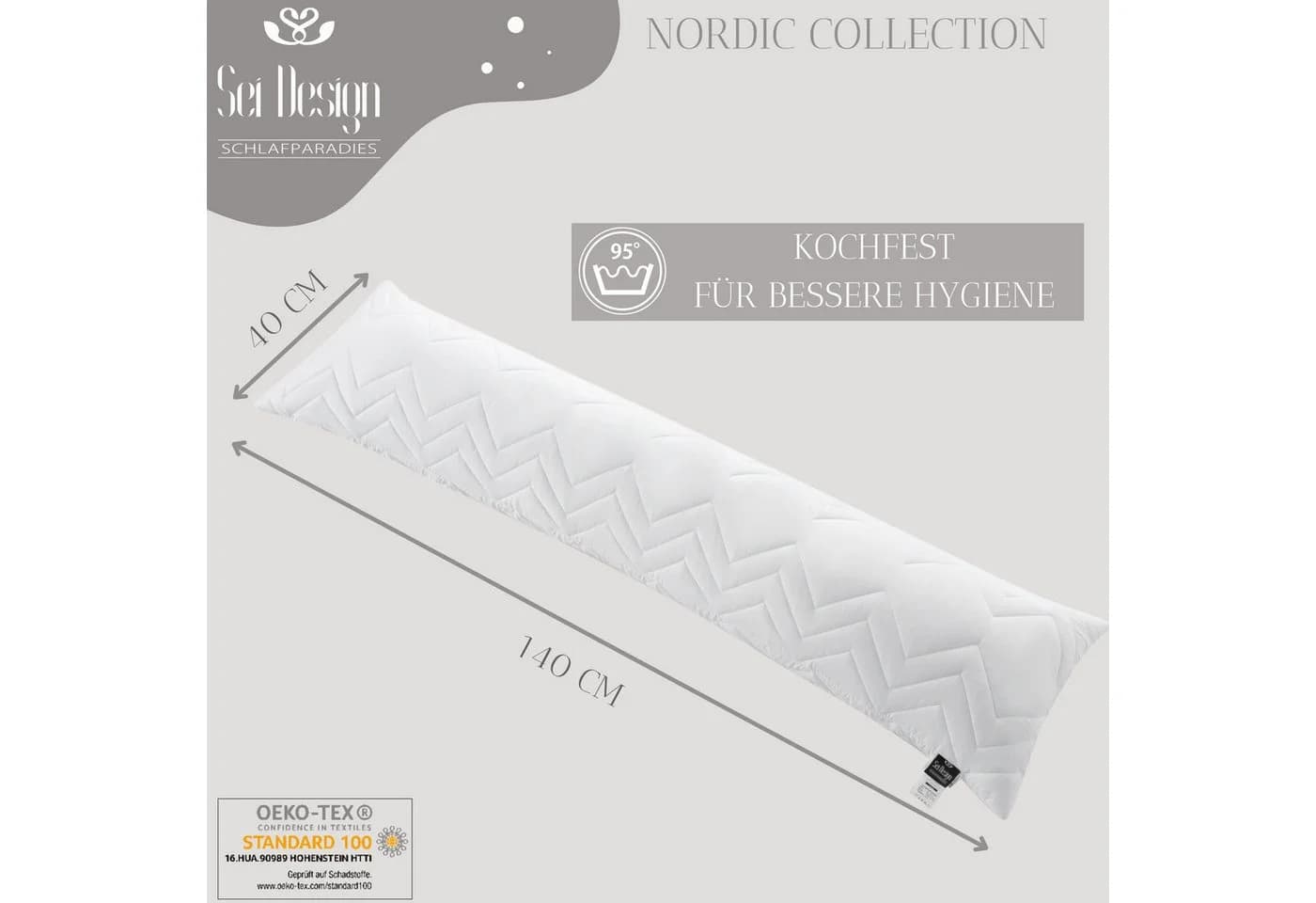 SEI Design Microfaserkissen 40x140cm Seitenschläferkissen pflegeleicht - Bild 5