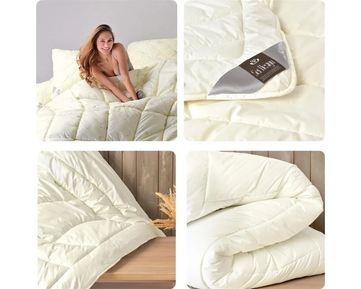 SEI Design Wollbettdecke Extra Warm Champagner 100% Schurwolle - Bild 4