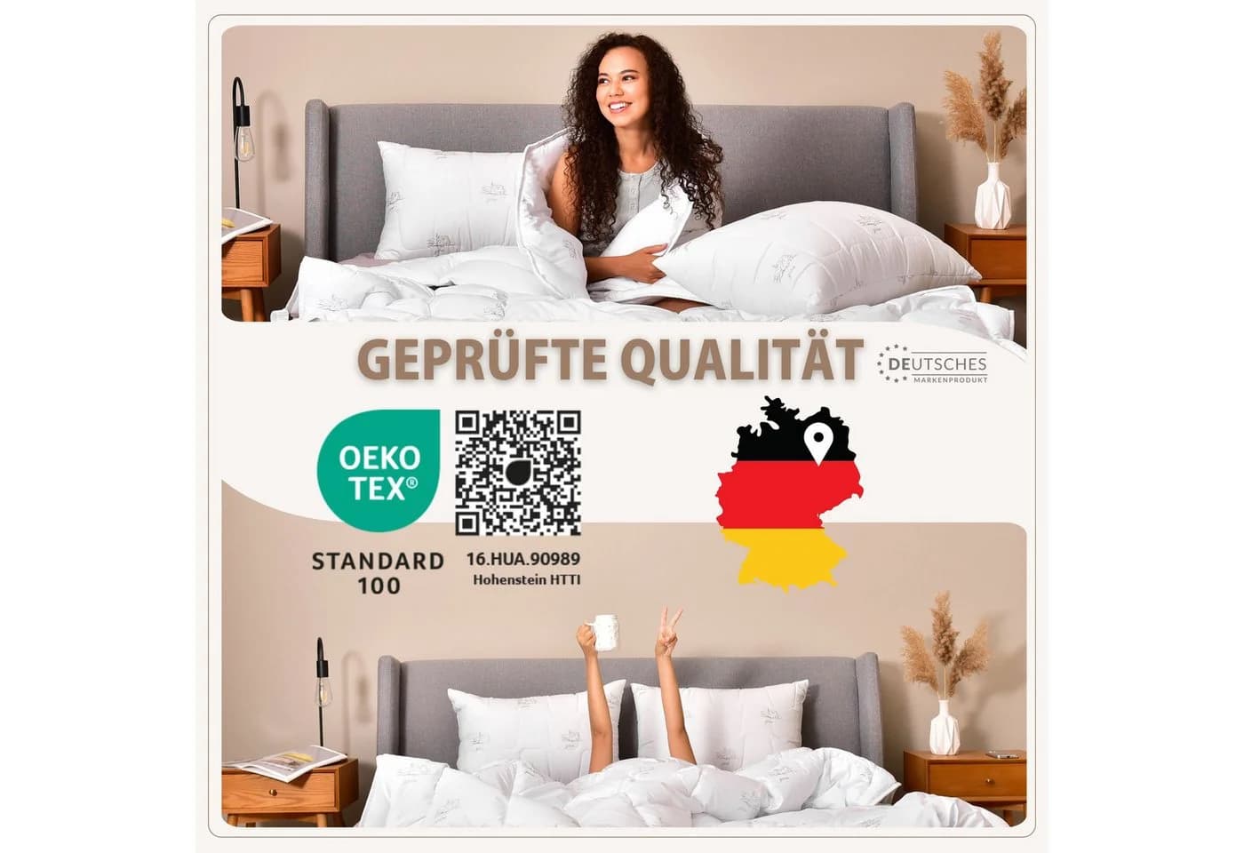 SEI Design Kopfkissen SWAN 80x80, 100% Mikrofaser Polyester, Mikrofaser Bezug, 2-er Set