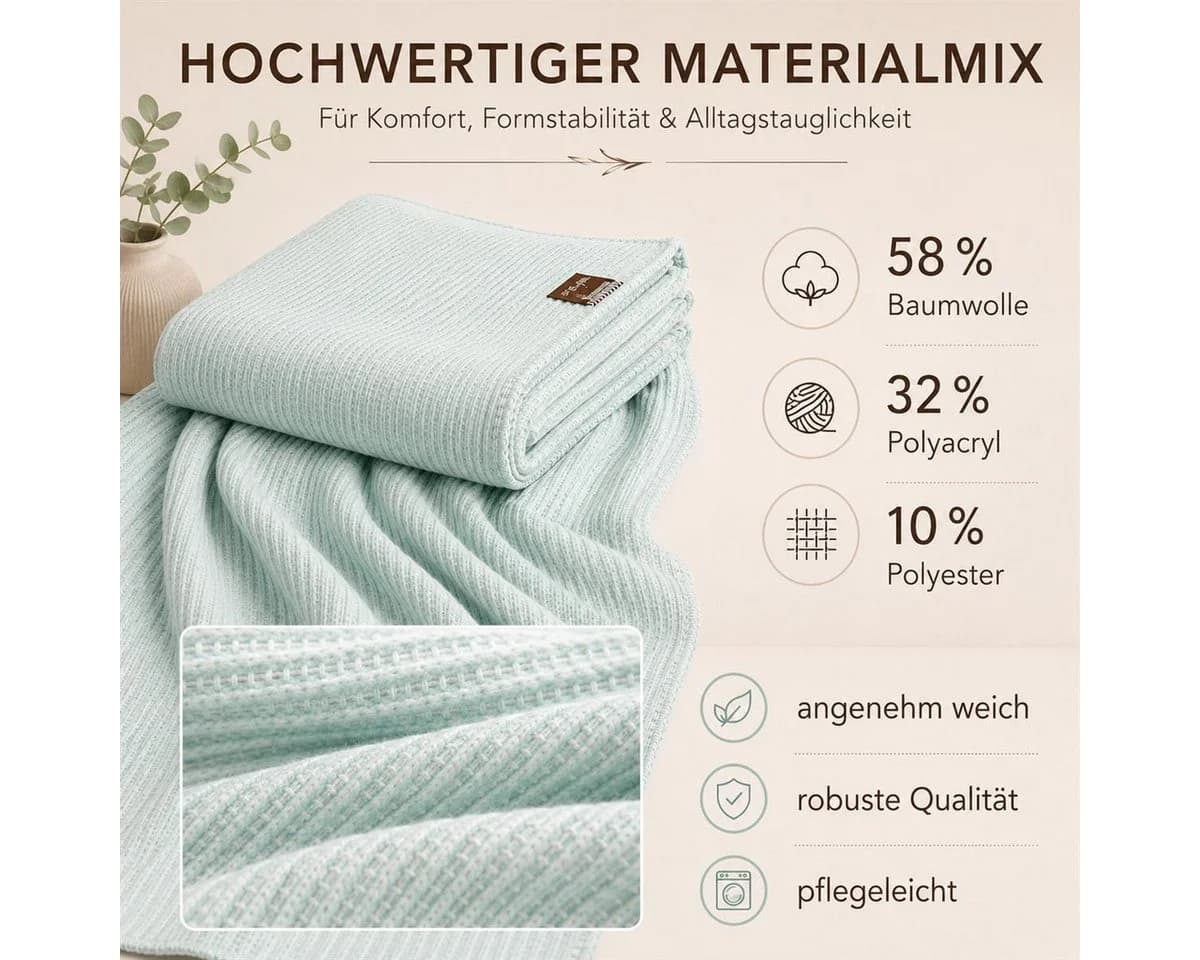 SEI Design Bettüberwurf Adina Grün Streifen - Bild 5