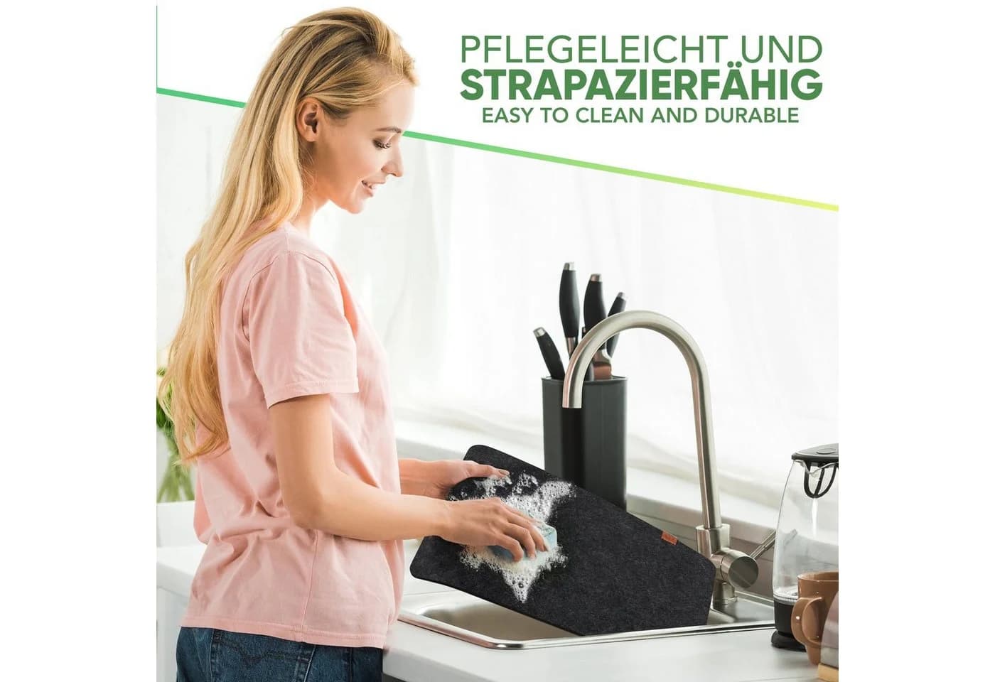 Loco Bird Platzset 6er Set Filz Grau Rechteckig - Bild 4