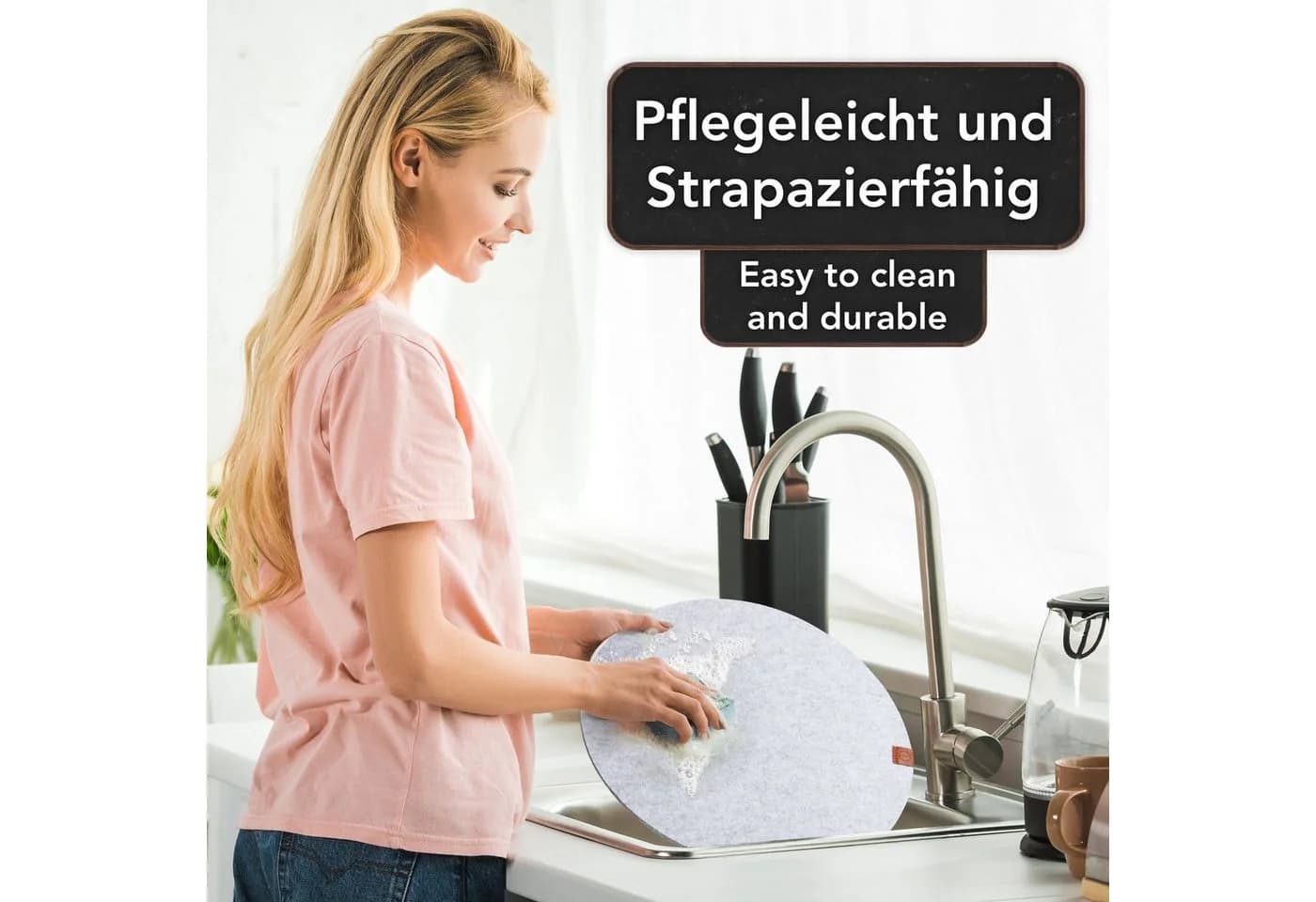 Loco Bird Filz Tischset 6er Set Hellgrau Rechteckig - Bild 4