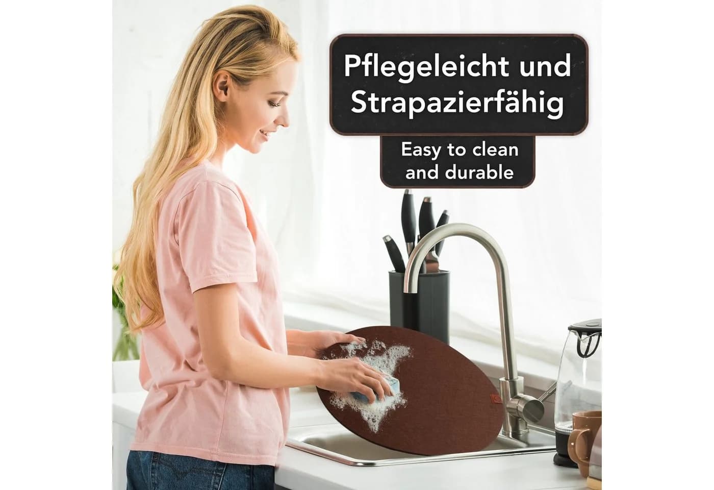Loco Bird Filz-Tischset 6er Set Braun Rechteckig - Bild 4