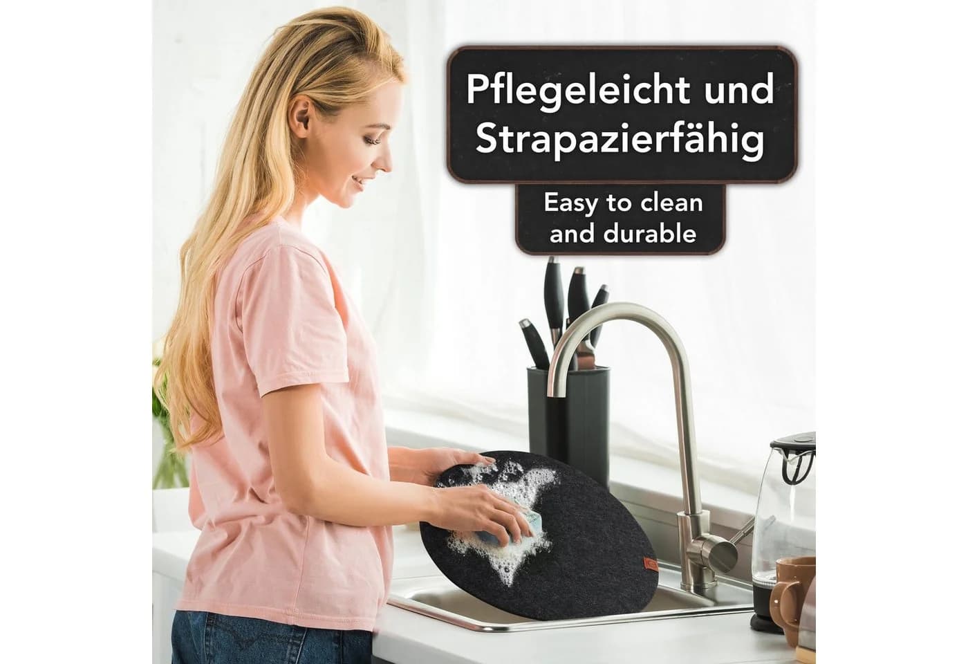 Loco Bird Platzset 6er Set Filz Anthrazit Rechteckig 38 cm - Bild 4