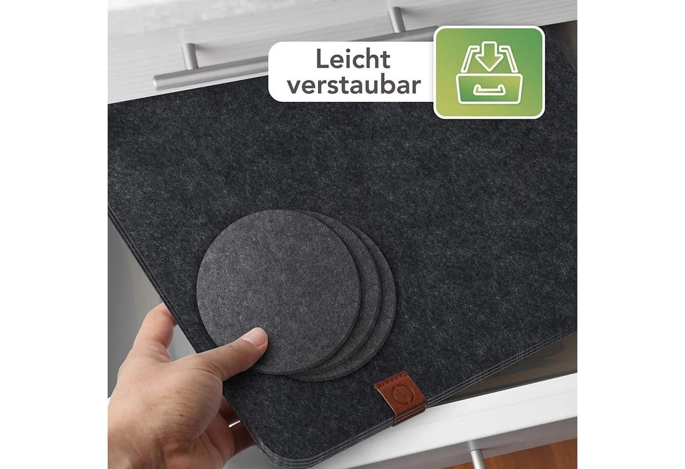Loco Bird Platzset 12er Set Anthrazit Filz Rechteckig - Bild 5