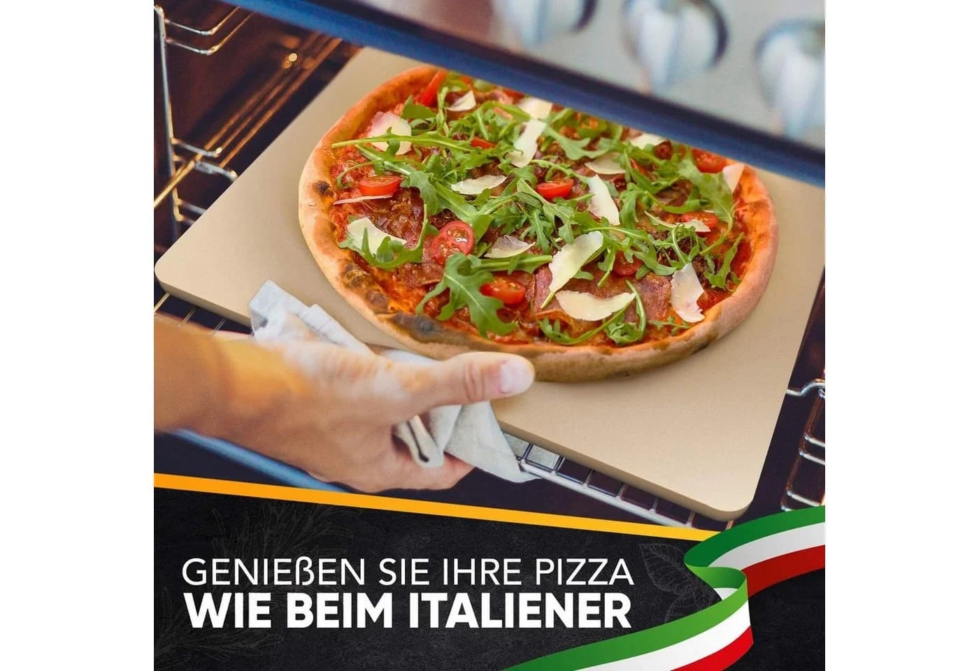 Loco Bird Pizzastein Set Cordierit mit Schieber & Buch - Bild 5
