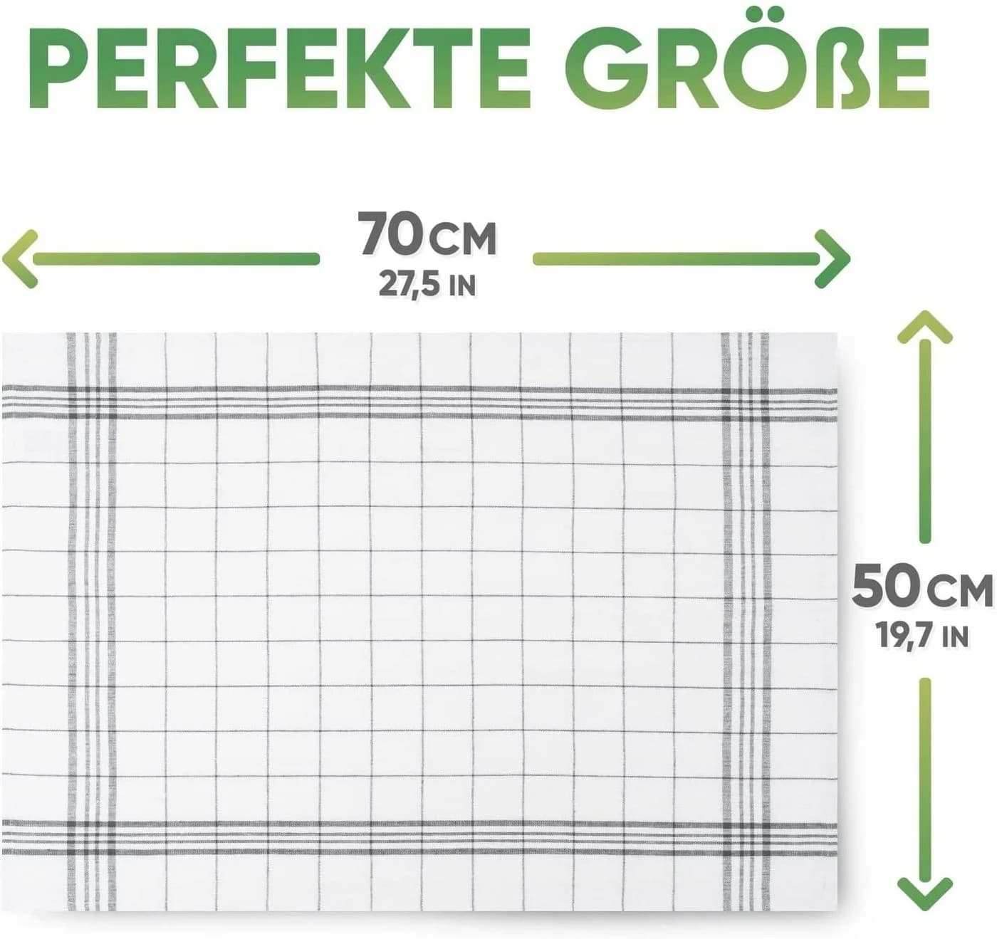 Loco Bird Geschirrtuch-Set Grau 100% Baumwolle 50x70cm - Bild 3