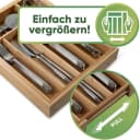 Loco Bird Besteckkasten für Schubladen aus Bambus - Ausziehbar bis 7/9 Fächer Bild 4