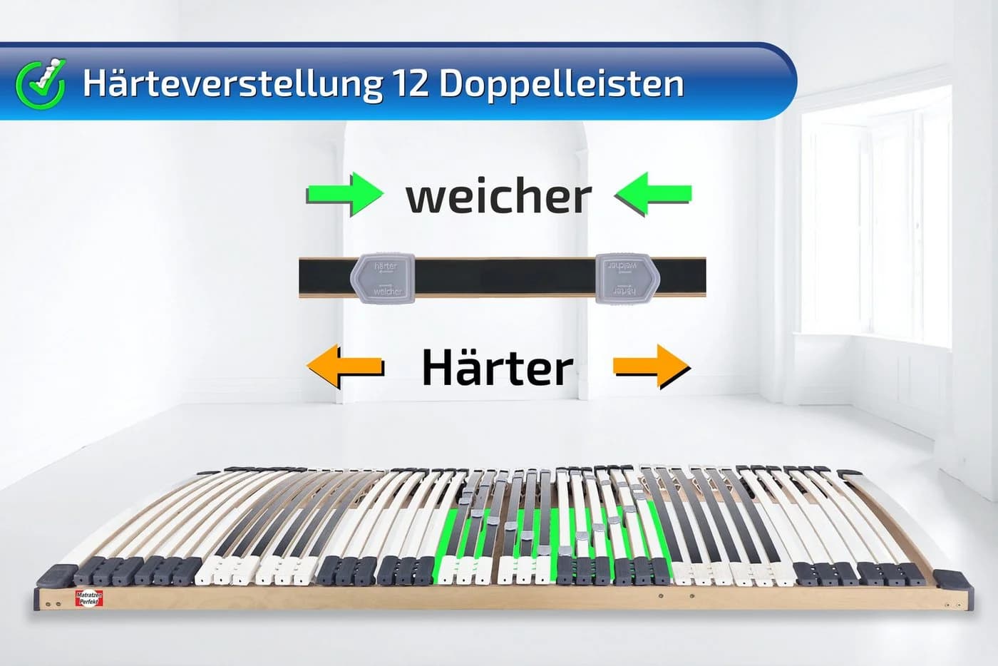 Matratzen Perfekt 44-Leisten Lattenrost 7-Zonen bis 300 kg - Bild 3