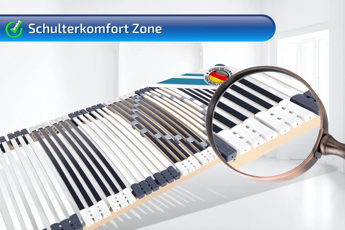 Matratzen Perfekt 44-Leisten Lattenrost 7-Zonen bis 300 kg - Bild 4