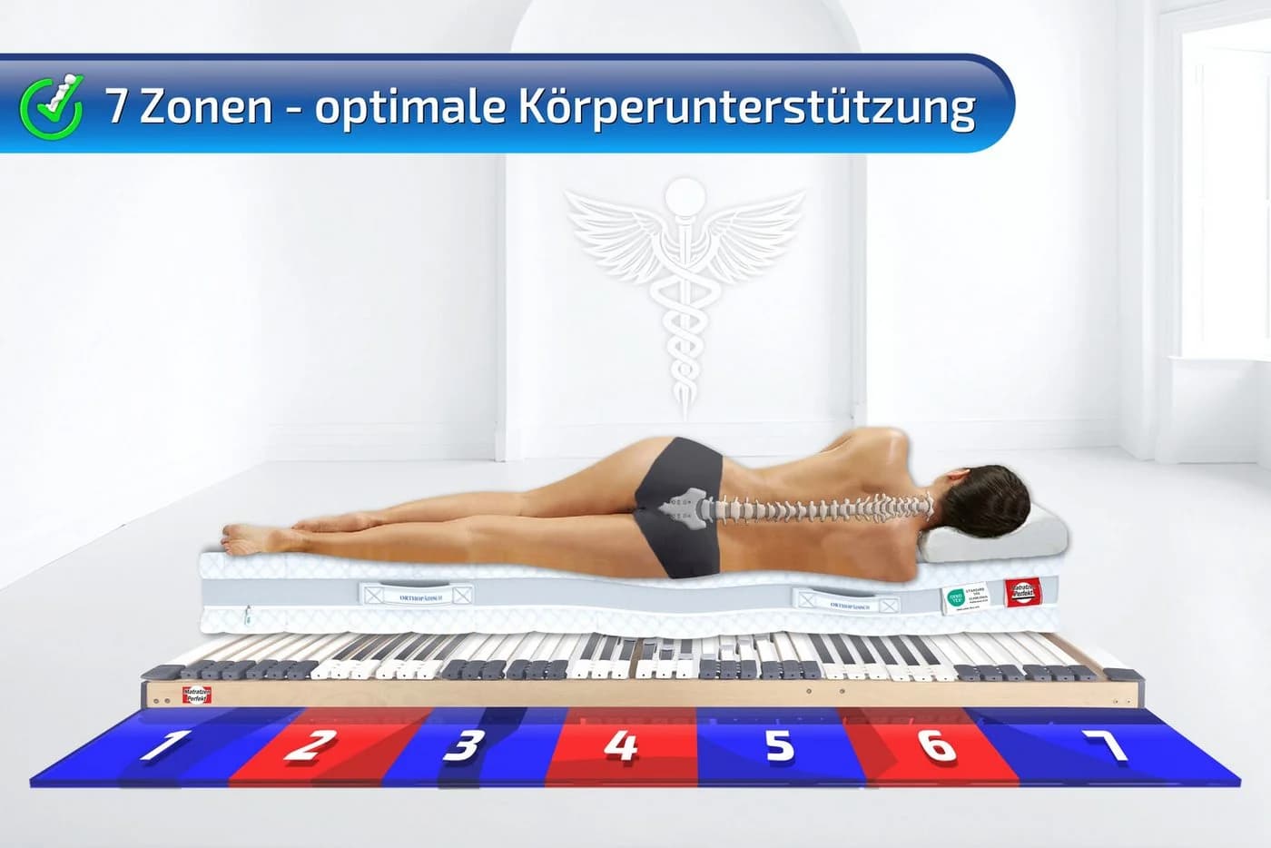 Matratzen Perfekt Lattenrost 44 Leisten Buchenholz 7 Zonen Verstellbar - Bild 3