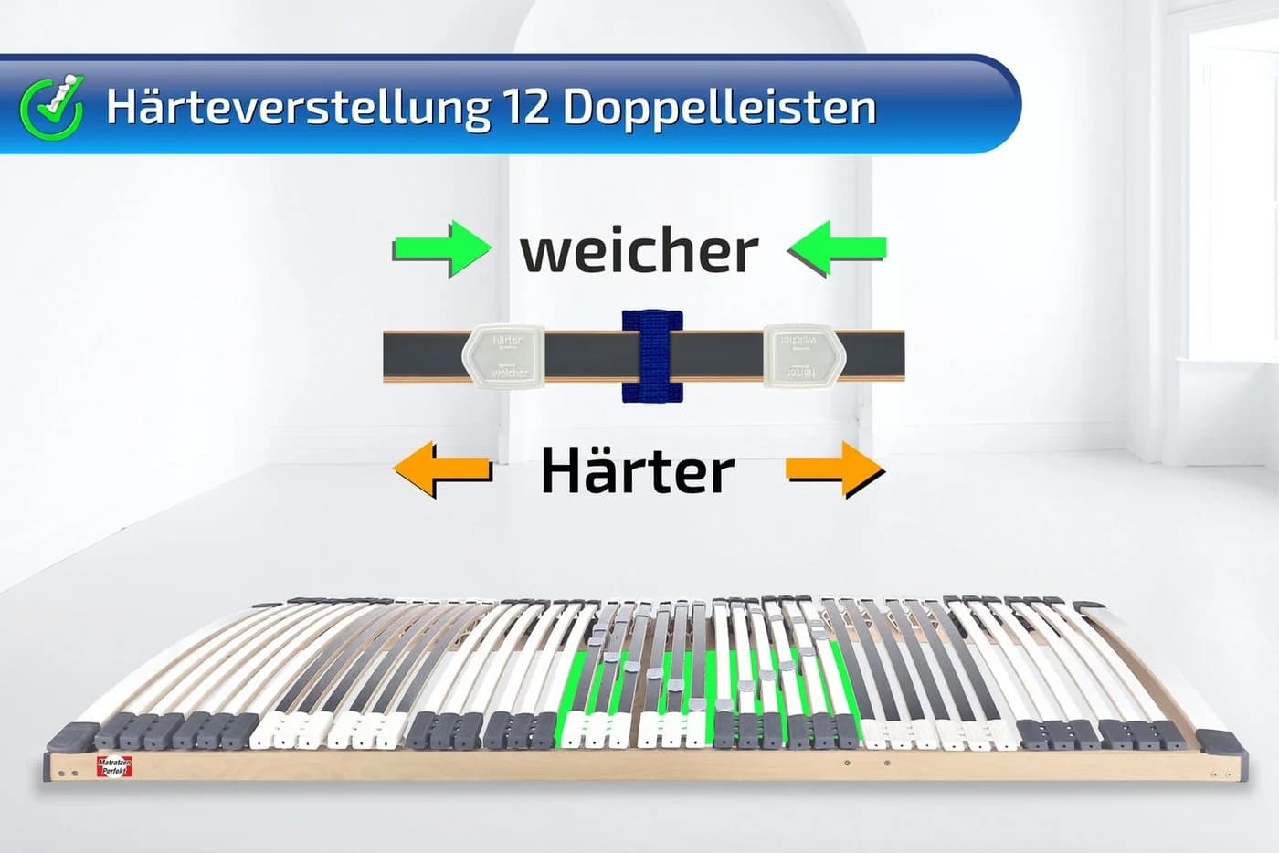 Matratzen Perfekt Lattenrost 44 Leisten Buchenholz 7 Zonen Verstellbar - Bild 4