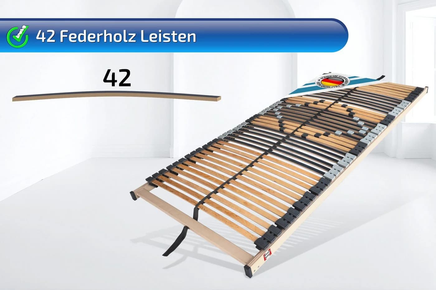 Lattenrost 42 Leisten Kautschukkappen 250 kg belastbar Matratzen Perfekt - Bild 4