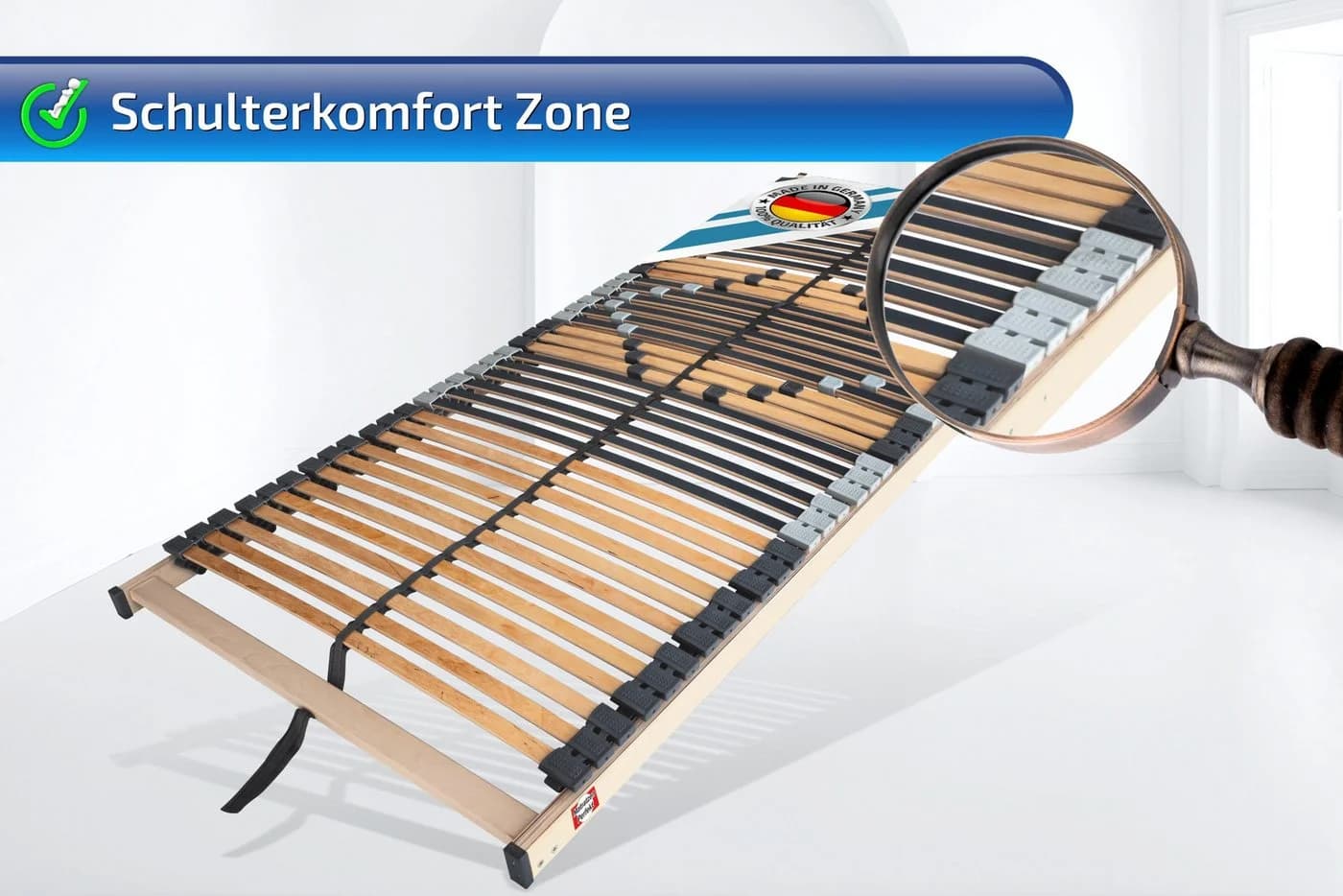 Lattenrost 42 Leisten Kautschukkappen 250 kg belastbar Matratzen Perfekt - Bild 5