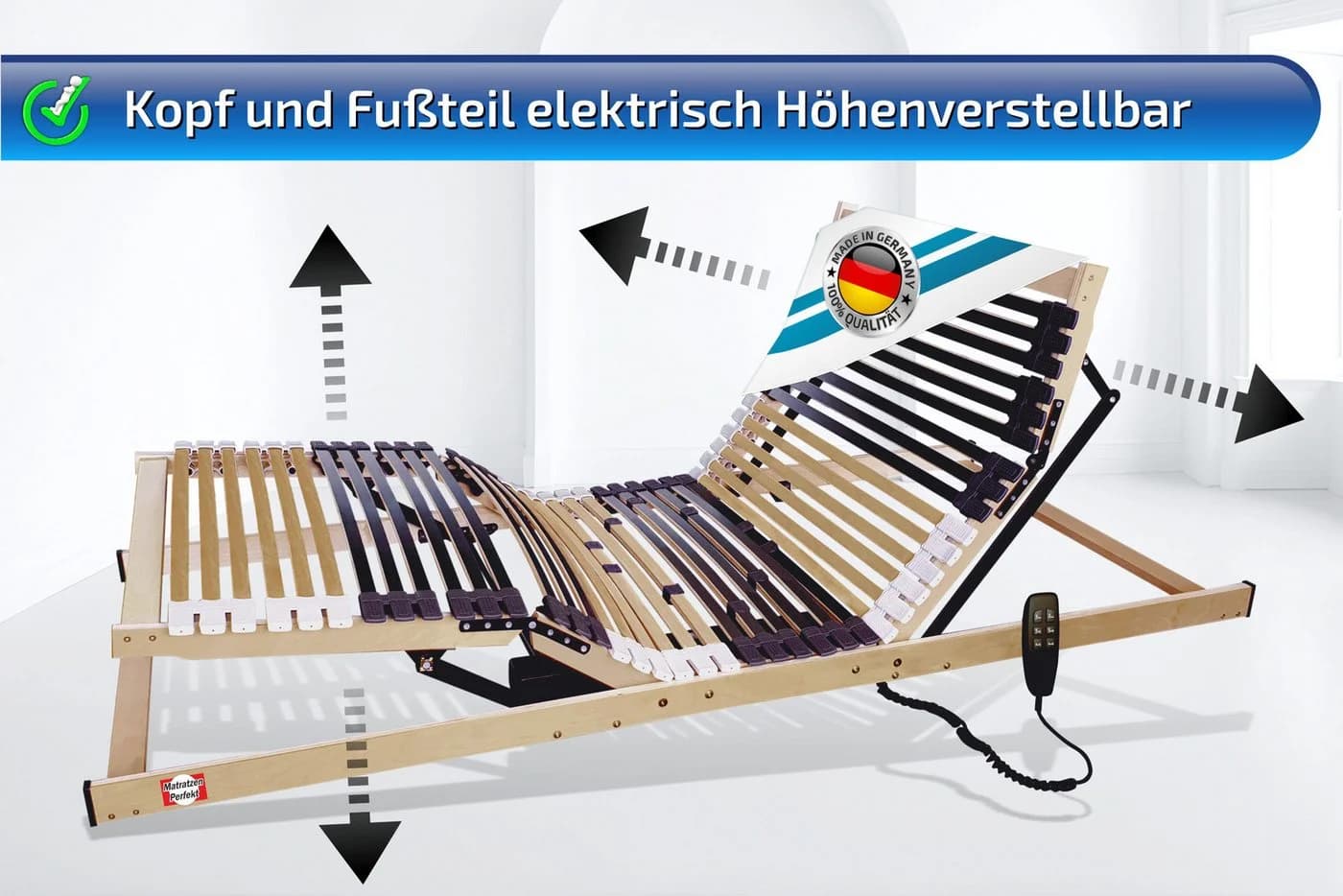 Matratzen Perfekt Elektrischer Lattenrost 7 Zonen Motorisch Verstellbar - Bild 4