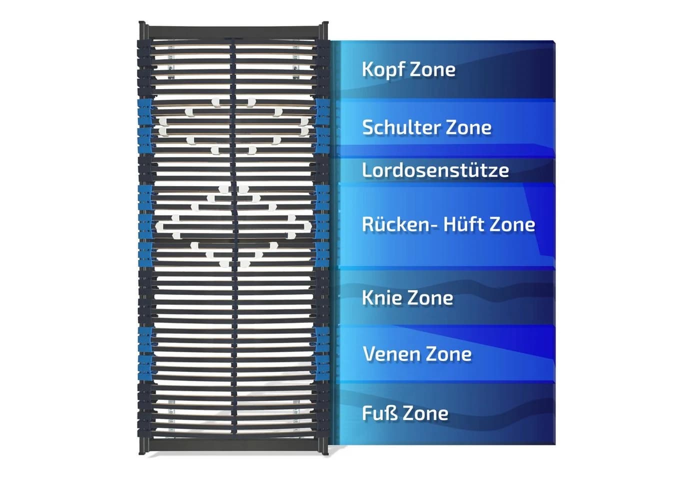 Matratzen Perfekt Lattenrost 7-Zonen mit Schulterabsenkung & KF verstellbar - Bild 5