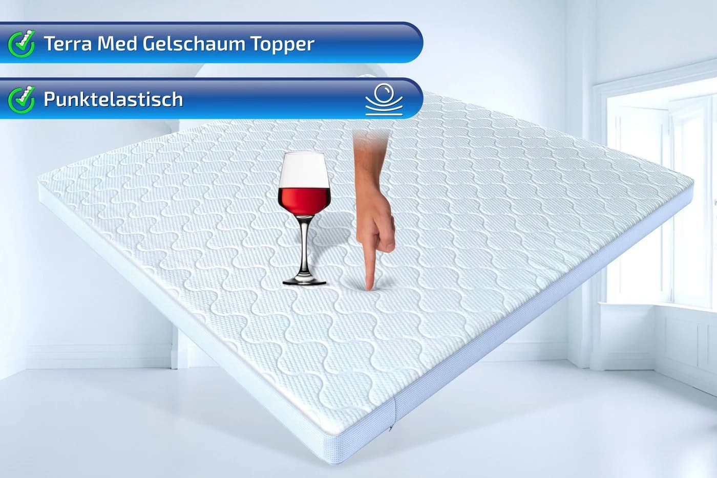 Matratzen Perfekt Topper Gel mit 7 Zonen VISCO GELAX Schaum 7 cm hoch - Bild 4