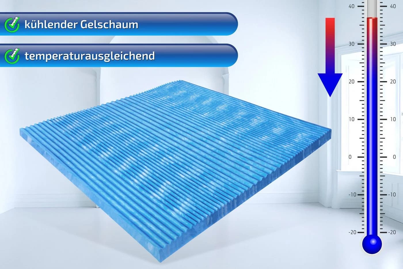 Matratzen Perfekt Topper Gel mit 7 Zonen VISCO GELAX Schaum 7 cm hoch - Bild 5