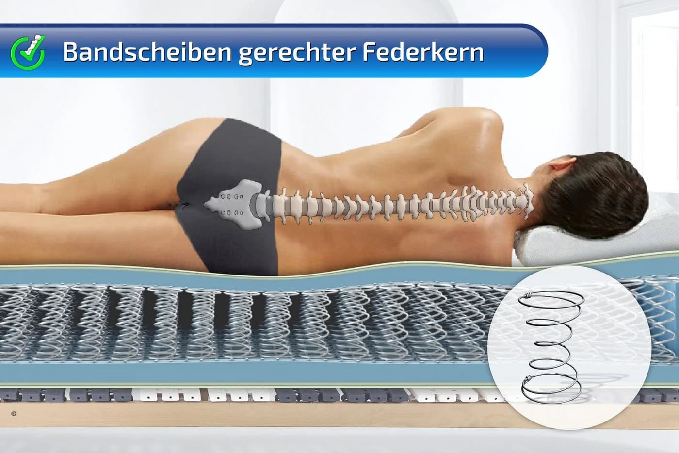 Matratzen Perfekt Federkernmatratze Smaragd H4 Fest 27cm Höhe - Bild 4