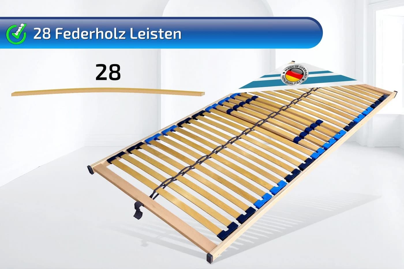 Matratzen Perfekt Lattenrost 28 Leisten 5 Zonen Montiert Made in Germany - Bild 4