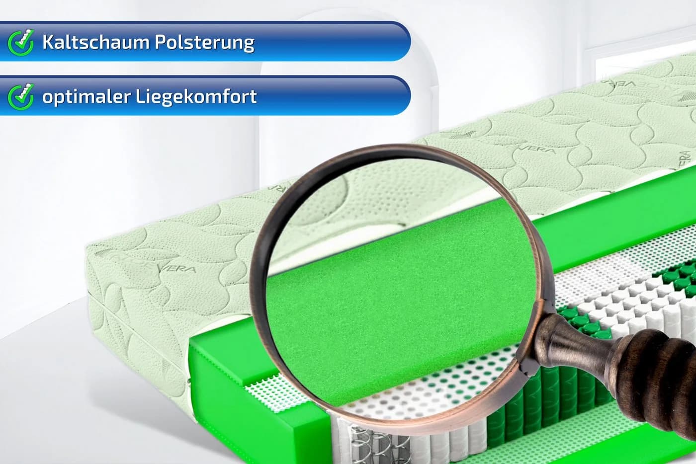 Taschenfederkernmatratze München 1000 Federn 7 Liegezonen Matratzen Perfekt - Bild 4