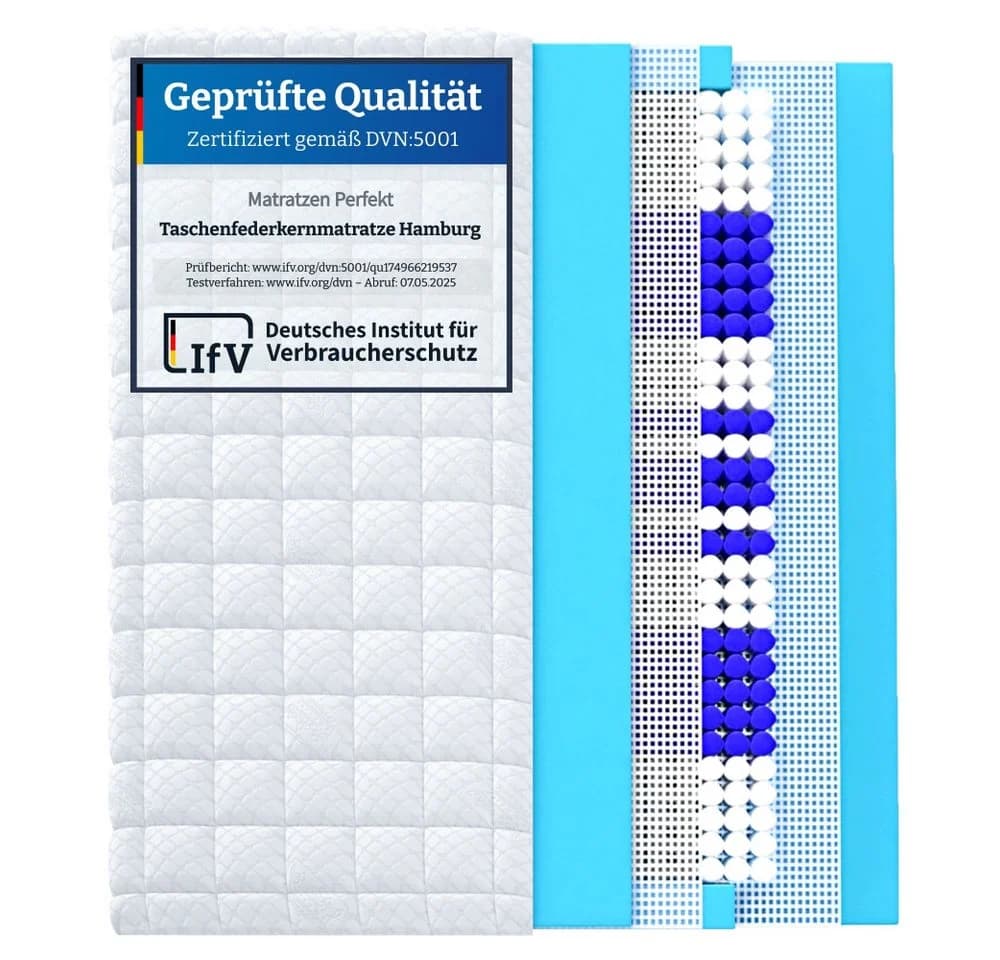 Taschenfederkernmatratze Hamburg 9 Zonen Premiumqualität Matratzen Perfekt - Bild 2